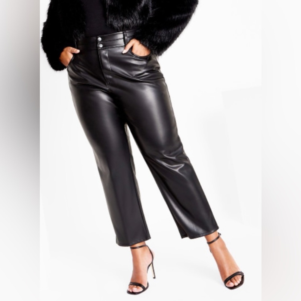 NWT Black Faux Leather Pant- Size 18W